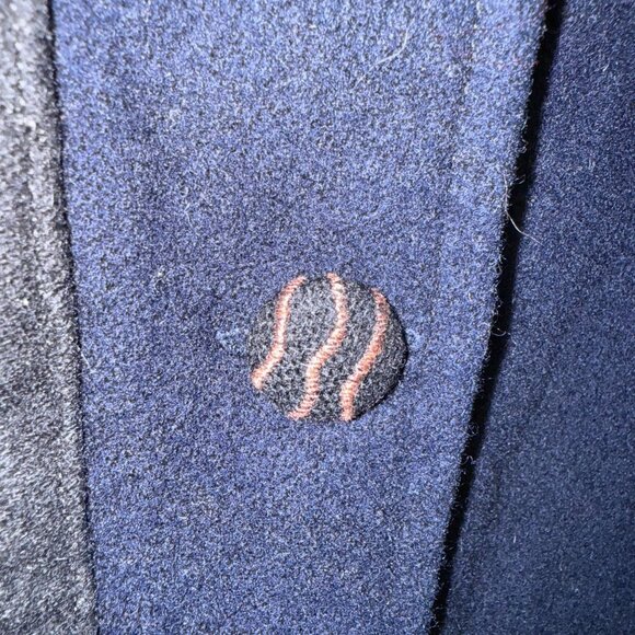 Deborah Murphy Long Sleeve Button Front Jacket Women's Blue Black Winter Chic - Picture 4 of 10